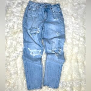 Mom Jean, distressed denim. Brand New, never worn.
